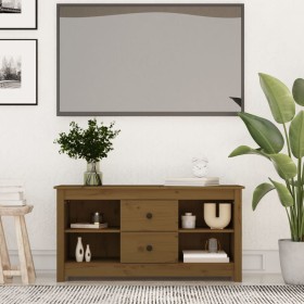 Mueble de TV madera maciza de pino marrón miel 103x36,5x52 cm de vidaXL, Muebles TV - Ref: Foro24-814572, Precio: 86,99 €, De...