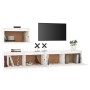 TV-Möbel 3-teilig aus massivem weißem Kiefernholz von vidaXL, TV-Möbel - Ref: Foro24-3100275, Preis: 162,99 €, Rabatt: %