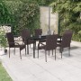 Garden dining set 7 pieces black and brown by vidaXL, Garden sets - Ref: Foro24-3099386, Price: 367,20 €, Discount: %