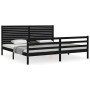 Estructura de cama con cabecero madera maciza negro 200x200 cm de vidaXL, Camas y somieres - Ref: Foro24-3195050, Precio: 185...