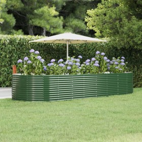 Green powder coated steel flower bed planter 367x140x68 cm by vidaXL, Pots and planters - Ref: Foro24-319103, Price: 172,99 €...