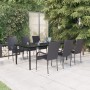 Juego de comedor para jardín 7 piezas negro de vidaXL, Conjuntos de jardín - Ref: Foro24-3099381, Precio: 543,00 €, Descuento: %