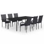 Juego de comedor para jardín 7 piezas negro de vidaXL, Conjuntos de jardín - Ref: Foro24-3099381, Precio: 543,00 €, Descuento: %