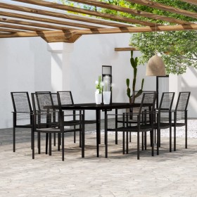 Garden dining set 9 pieces black by vidaXL, Garden sets - Ref: Foro24-3099208, Price: 545,41 €, Discount: %