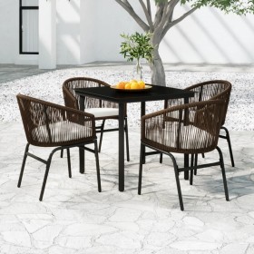 5-piece garden dining set with brown cushions by vidaXL, Garden sets - Ref: Foro24-3099228, Price: 462,35 €, Discount: %