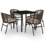 5-piece garden dining set with brown cushions by vidaXL, Garden sets - Ref: Foro24-3099228, Price: 431,99 €, Discount: %