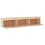 Mueble de TV 3 piezas madera maciza de pino de vidaXL, Muebles TV - Ref: Foro24-3100129, Precio: 124,04 €, Descuento: %