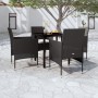 5-teiliges Garten-Ess-Set mit Kissen schwarz von vidaXL, Gartensets - Ref: Foro24-3099282, Preis: 300,73 €, Rabatt: %