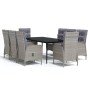 Juego de comedor de jardín 9 piezas gris y negro de vidaXL, Conjuntos de jardín - Ref: Foro24-3099376, Precio: 1,00 €, Descue...