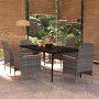 7-piece garden dining set with gray and black cushions by vidaXL, Garden sets - Ref: Foro24-3099351, Price: 554,99 €, Discoun...