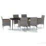 7-piece garden dining set with gray and black cushions by vidaXL, Garden sets - Ref: Foro24-3099351, Price: 554,99 €, Discoun...