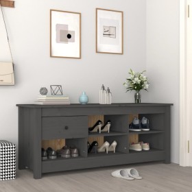 Shoe cabinet made of solid gray pine wood 110x38x45.5 cm by vidaXL, Shoe racks and shoe organizers - Ref: Foro24-814596, Pric...