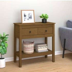 Honey brown solid pine wood console table 75x35x75 cm by vidaXL, Side tables - Ref: Foro24-814622, Price: 134,37 €, Discount: %