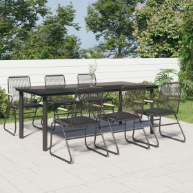 Garden dining set 7 pieces black PVC rattan by vidaXL, Garden sets - Ref: Foro24-3099213, Price: 529,99 €, Discount: %