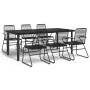 Garden dining set 7 pieces black PVC rattan by vidaXL, Garden sets - Ref: Foro24-3099213, Price: 532,00 €, Discount: %