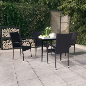 5-piece black garden dining set by vidaXL, Garden sets - Ref: Foro24-3099396, Price: 297,94 €, Discount: %