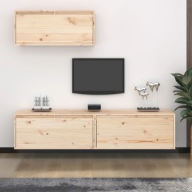 TV-Möbel 3-teilig aus massivem Kiefernholz von vidaXL, TV-Möbel - Ref: Foro24-3100134, Preis: 171,87 €, Rabatt: %