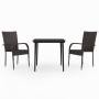 Juego de comedor de jardín 3 piezas marrón y negro de vidaXL, Conjuntos de jardín - Ref: Foro24-3099401, Precio: 188,01 €, De...