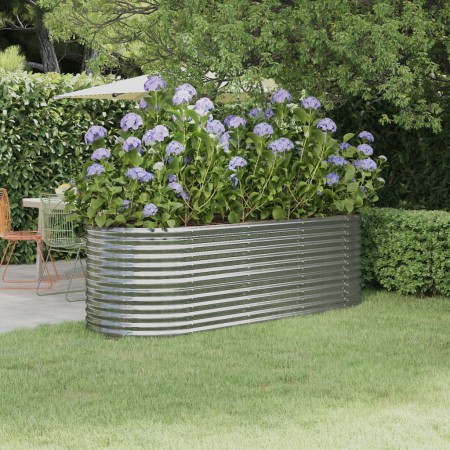 Silver powder coated steel planter 224x80x68 cm by vidaXL, Pots and planters - Ref: Foro24-318957, Price: 171,20 €, Discount: %