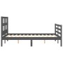 Estructura de cama con cabecero madera maciza gris 120x200 cm de vidaXL, Camas y somieres - Ref: Foro24-3194828, Precio: 146,...