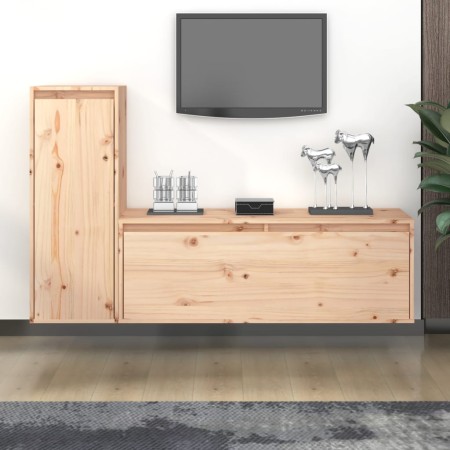 TV furniture 2 pieces solid pine wood by vidaXL, TV Furniture - Ref: Foro24-3100114, Price: 112,61 €, Discount: %