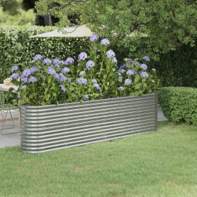 Steel flower bed silver powder coated planter 260x40x68 cm by vidaXL, Pots and planters - Ref: Foro24-318907, Price: 135,99 €...