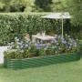 Green powder coated steel flower bed planter 322x100x36 cm by vidaXL, Pots and planters - Ref: Foro24-318998, Price: 105,48 €...