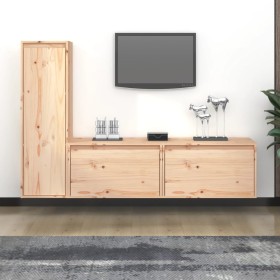 TV-Möbel 3-teilig aus massivem Kiefernholz von vidaXL, TV-Möbel - Ref: Foro24-3100119, Preis: 136,67 €, Rabatt: %