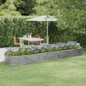 Steel powder-coated silver planter bed 396x100x36 cm by vidaXL, Pots and planters - Ref: Foro24-319007, Price: 104,99 €, Disc...