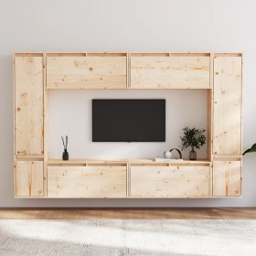 TV-Möbel 8-teilig aus massivem Kiefernholz von vidaXL, TV-Möbel - Ref: Foro24-3100194, Preis: 400,53 €, Rabatt: %