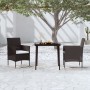 Juego de comedor de jardín 3 piezas con cojines negro de vidaXL, Conjuntos de jardín - Ref: Foro24-3099305, Precio: 229,20 €,...