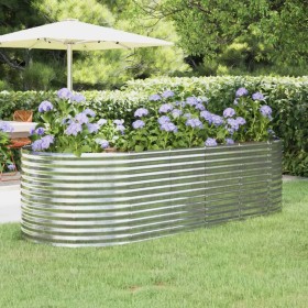 Steel flower bed silver powder coated planter 249x100x68 cm by vidaXL, Pots and planters - Ref: Foro24-319067, Price: 148,99 ...