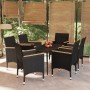 Juego de comedor de jardín 7 piezas con cojines negro de vidaXL, Conjuntos de jardín - Ref: Foro24-3099344, Precio: 482,68 €,...