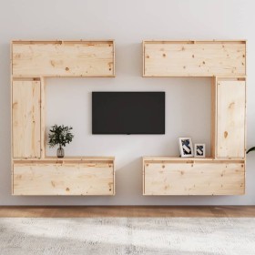 TV-Möbel 6-teilig aus massivem Kiefernholz von vidaXL, TV-Möbel - Ref: Foro24-3100199, Preis: 332,99 €, Rabatt: %