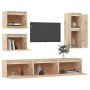 Muebles para TV 6 piezas madera maciza de pino de vidaXL, Muebles TV - Ref: Foro24-3100184, Precio: 230,19 €, Descuento: %