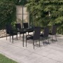 Juego de comedor para jardín 7 piezas negro de vidaXL, Conjuntos de jardín - Ref: Foro24-3099399, Precio: 521,82 €, Descuento: %