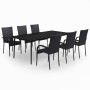 Juego de comedor para jardín 7 piezas negro de vidaXL, Conjuntos de jardín - Ref: Foro24-3099399, Precio: 521,82 €, Descuento: %