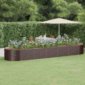 Brown powder coated steel flower bed planter 510x140x68cm by vidaXL, Pots and planters - Ref: Foro24-319115, Price: 247,72 €,...