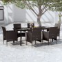 Juego de comedor de jardín 7 piezas con cojines negro de vidaXL, Conjuntos de jardín - Ref: Foro24-3099285, Precio: 597,00 €,...