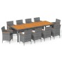 Juego de comedor de jardín 11 piezas ratán sintético gris de vidaXL, Conjuntos de jardín - Ref: Foro24-316147, Precio: 895,15...