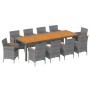 Juego de comedor de jardín 11 piezas ratán sintético gris de vidaXL, Conjuntos de jardín - Ref: Foro24-316147, Precio: 895,15...