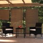 Juego de comedor de jardín 3 piezas con cojines negro de vidaXL, Conjuntos de jardín - Ref: Foro24-3099329, Precio: 212,36 €,...