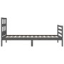 Estructura de cama con cabecero madera maciza gris 90x200 cm de vidaXL, Camas y somieres - Ref: Foro24-3194818, Precio: 101,0...