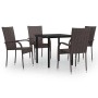 Juego de comedor de jardín 5 piezas marrón y negro de vidaXL, Conjuntos de jardín - Ref: Foro24-3099384, Precio: 268,99 €, De...