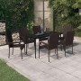 Juego de comedor de jardín 7 piezas marrón y negro de vidaXL, Conjuntos de jardín - Ref: Foro24-3099404, Precio: 372,99 €, De...