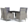 Juego de comedor de jardín 7 piezas con cojines gris y negro de vidaXL, Conjuntos de jardín - Ref: Foro24-3099374, Precio: 1,...