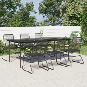 Garten-Essgruppe 7-teilig aus schwarzem PVC-Rattan von vidaXL, Gartensets - Ref: Foro24-3099219, Preis: 515,98 €, Rabatt: %