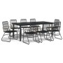 Juego de comedor de jardín 9 piezas ratán PVC negro de vidaXL, Conjuntos de jardín - Ref: Foro24-3099214, Precio: 626,14 €, D...