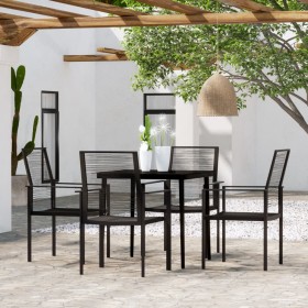 Juego de comedor para jardín 5 piezas negro de vidaXL, Conjuntos de jardín - Ref: Foro24-3099204, Precio: 254,99 €, Descuento: %