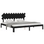 Estructura de cama con cabecero madera maciza negro 200x200 cm de vidaXL, Camas y somieres - Ref: Foro24-3193750, Precio: 167...